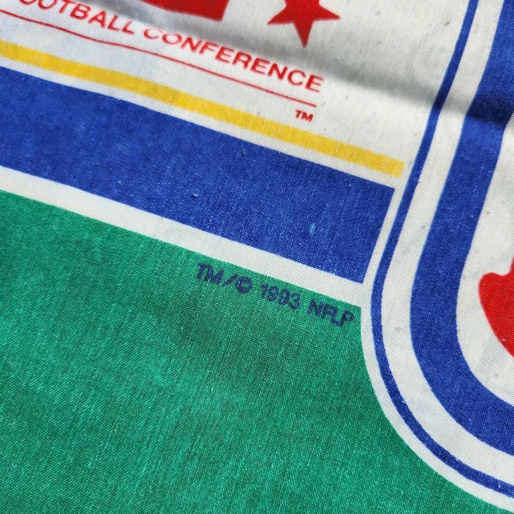 set of 2‎ vintage NFL standard PILLOWCASE Green AFC/NFC 1993 helmet 18x30